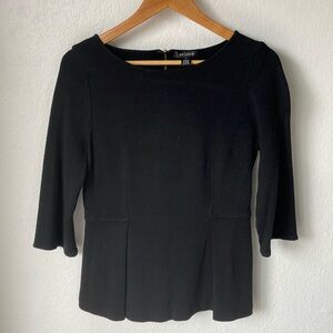 St. John Wool Blend Peplum‎ Top